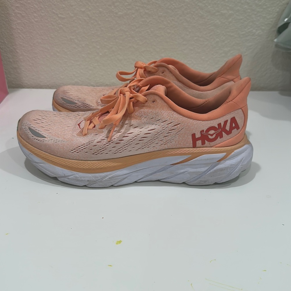 COPY - COPY - Orange hokas size 8 women’s worn 1 time amazing condition